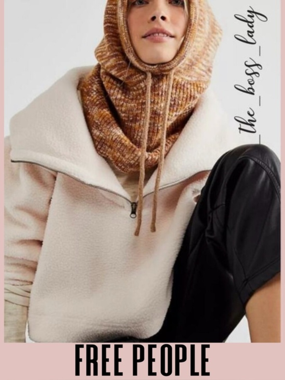 Free People pullover jacket warm sweater Fall winter fleece coat